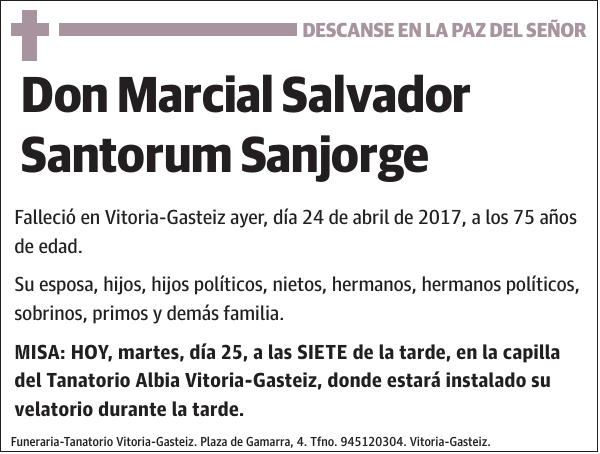 Marcial Salvador Santorum Sanjorge