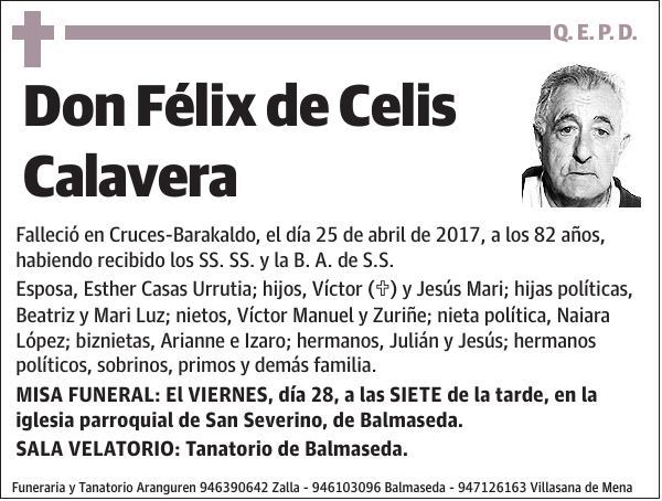 Félix de Celis Calavera