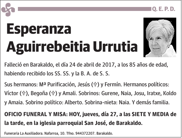 Esperanza Aguirrebeitia Urrutia