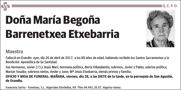 María Begoña Barrenetxea Etxebarria