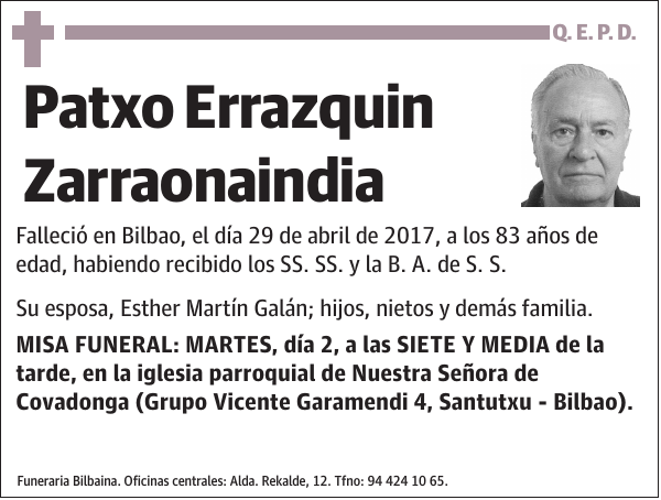 Patxo Errazquin Zarraonaindia