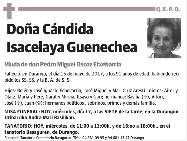 Cándida Isacelaya Guenechea