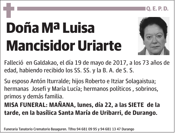 Mª Luisa Mancisidor Uriarte