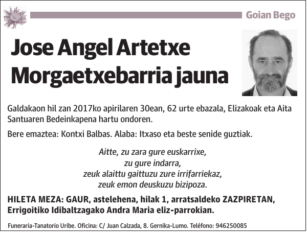 Jose Angel Artetxe Morgaetxebarria