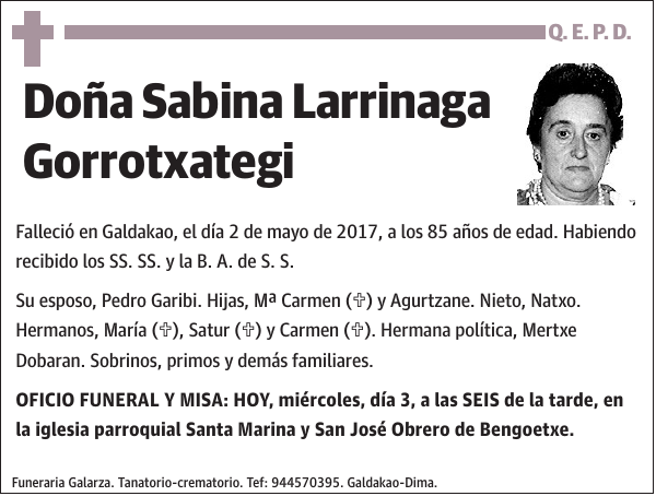 Sabina Larrinaga Gorrotxategi