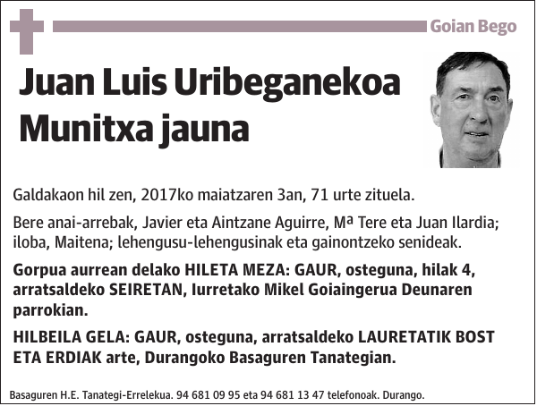 Juan Luis Uribeganekoa Munitxa