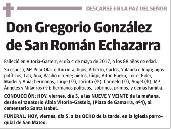 Gregorio González de San Román Echazarra