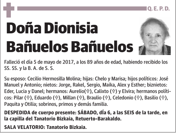 Dionisia Bañuelos Bañuelos