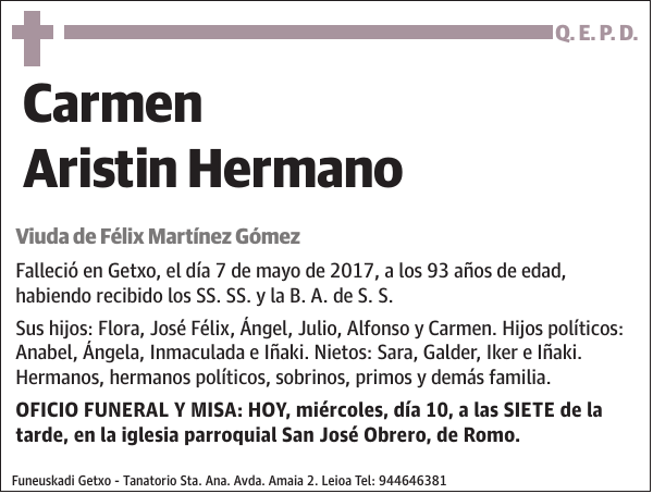 Carmen Aristin Hermano