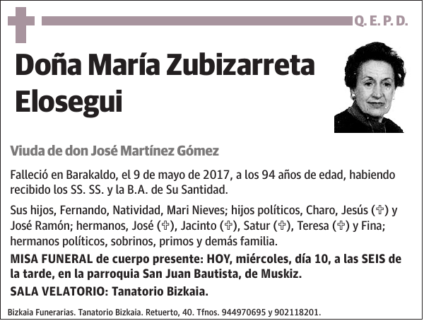 María Zubizarreta Elosegui