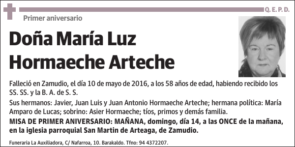 María Luz Hormaeche Arteche