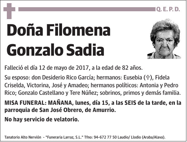 Filomena Gonzalo Sadia