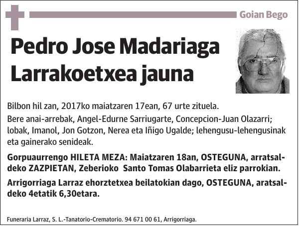 Pedro Jose Madariaga Larrakoetxea