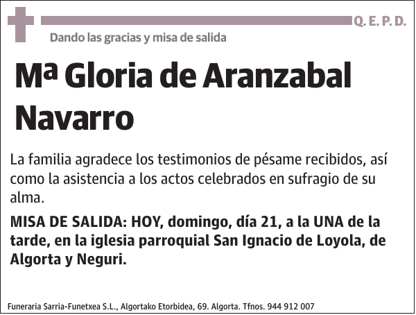 Mª Gloria de Aranzabal Navarro