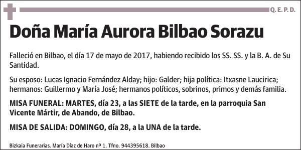 María Aurora Bilbao Sorazu