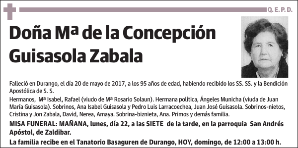 Mª de la Concepción Guisasola Zabala