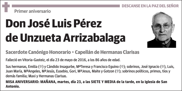 José Luis Pérez de Unzueta Arrizabalaga