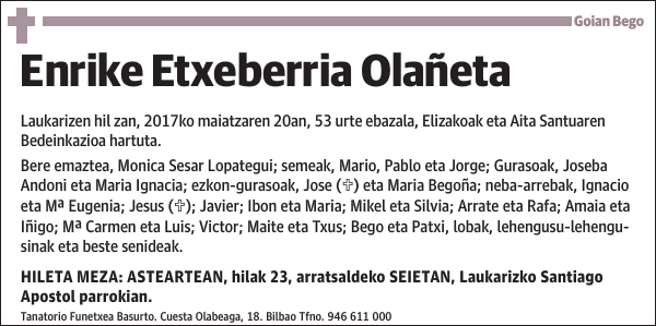 Enrike Etxeberria Olañeta