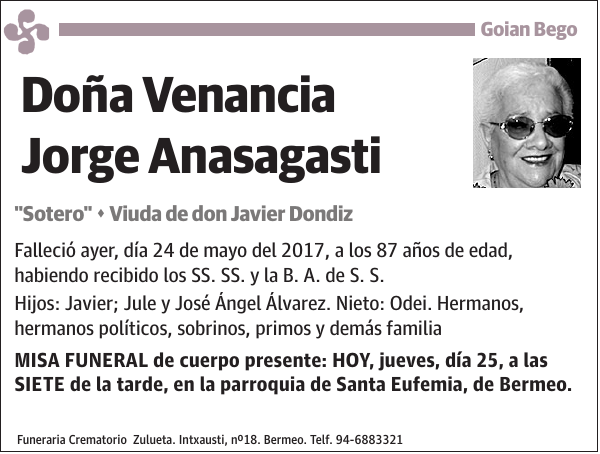 Venancia Jorge Anasagasti