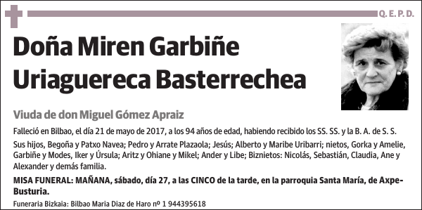 Miren Garbiñe Uriaguereca Basterrechea