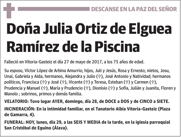 Julia Ortiz de Elguea Ramírez de la Piscina