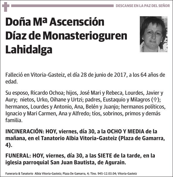 Mª Ascensción Díaz de Monasterioguren