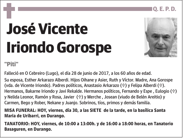 José Vicente Iriondo Gorospe