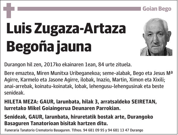 Luis Zugaza-Artaza Begoña