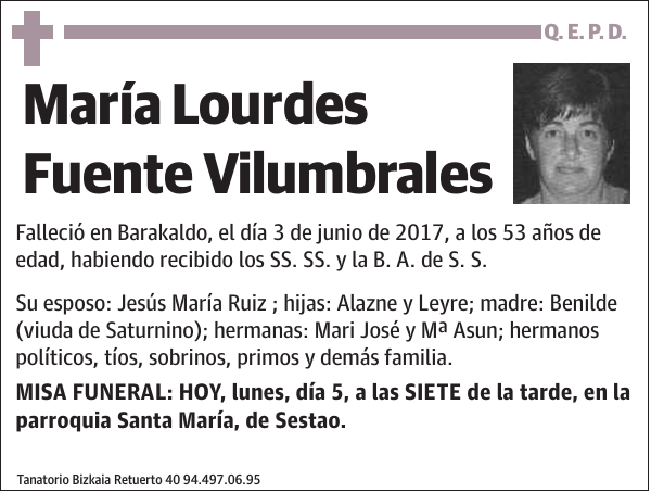 María Lourdes Fuente Vilumbrales