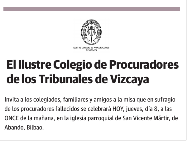 Ilustre Colegio de Procuradores de los Tribunales de Vizcaya