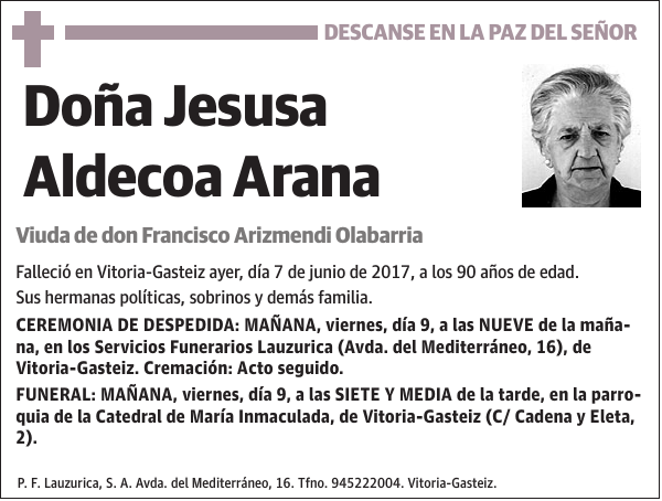 Jesusa Aldecoa Arana