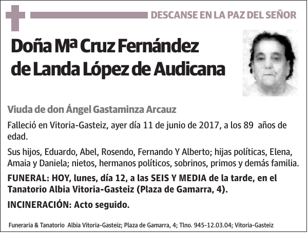 Mª Cruz Fernández de Landa López de Audicana