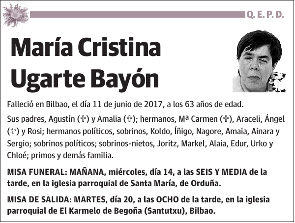 María Cristina Ugarte Bayón