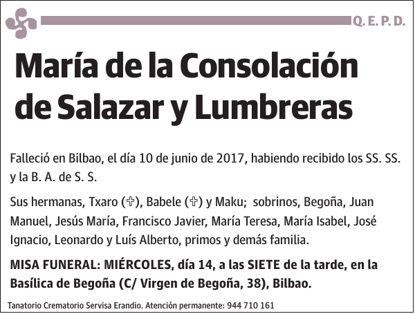 María de la Consolación de Salazar y Lumbreras