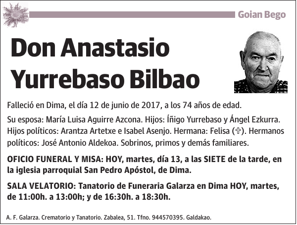 Anastasio Yurrebaso Bilbao