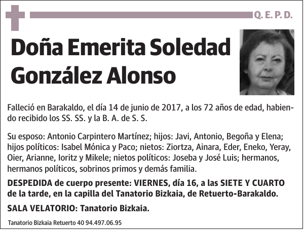 Emerita Soledad González Alonso