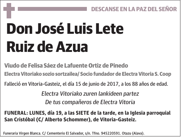 José Luis Lete Ruiz de Azua