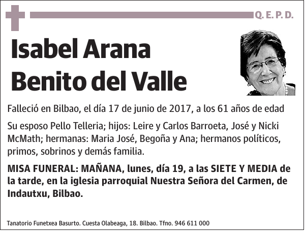 Isabel Arana Benito del Valle