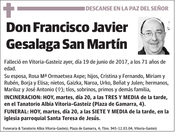 Francisco Javier Gesalaga San Martín