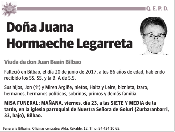 Juana Hormaeche Legarreta