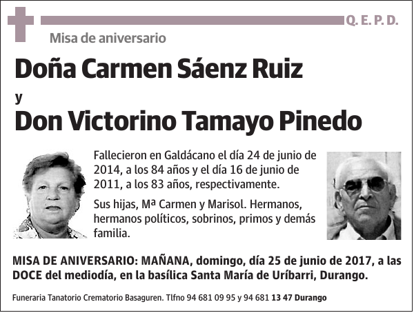 Carmen Sáenz Ruiz y Victorino Tamayo Pinedo