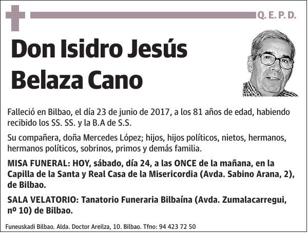 Isidro Jesús Belaza Cano