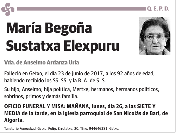 María Begoña Sustatxa Elexpuru