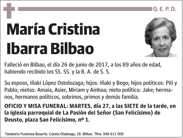 María Cristina Ibarra Bilbao