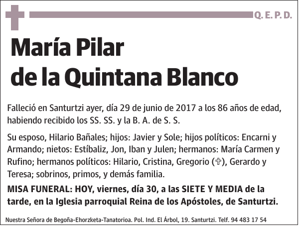 María Pilar de la Quintana Blanco