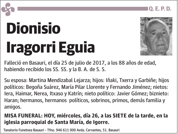 Dionisio Iragorri Eguia