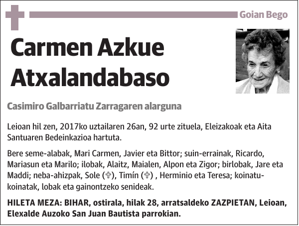 Carmen Azkue Atxalandabaso