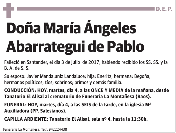 MARÍA ÁNGELES ABARRATEGUI DE PABLO