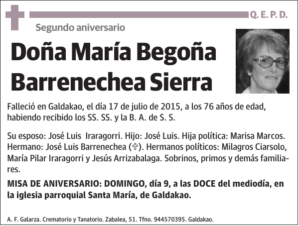 María Begoña Barrenechea Sierra