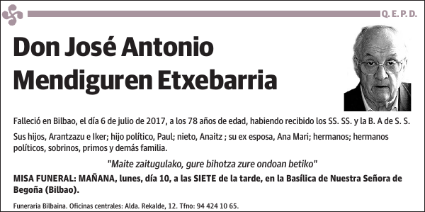 José Antonio Mendiguren Etxebarria